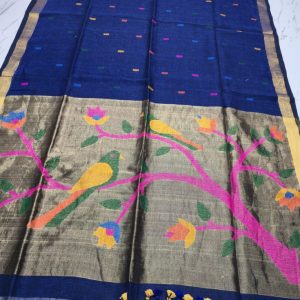 Lilen Saree With Jori Pallu Parrot Design